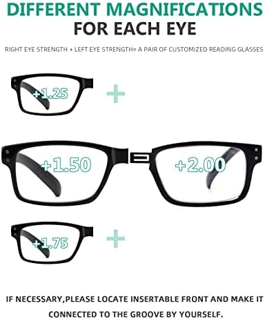 Crno-lijevo oko +1,00 naočara za čitanje različite snage za svako oko