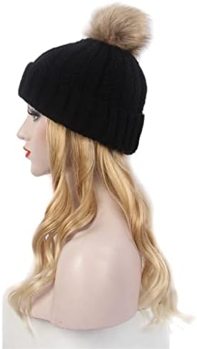 YXBDN modni ženski šešir za kosu jedan dugi Kovrčavi Zlatni šešir za periku jedan crni pleteni šešir perika stilski ličnost