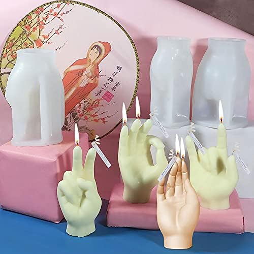 Victory potpisuje kalup za svijeće 3D V-oblik prsta u obliku prsta aromaterapija kalupi za svijeće ručno rađeni sapuni sa sapunom