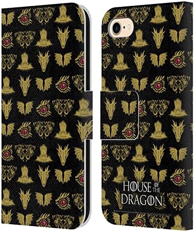 Dizajn kućišta za glavu zvanično licenciran House Of The Dragon: televizijska serija Crown Graphics kožna maska za novčanik kompatibilna