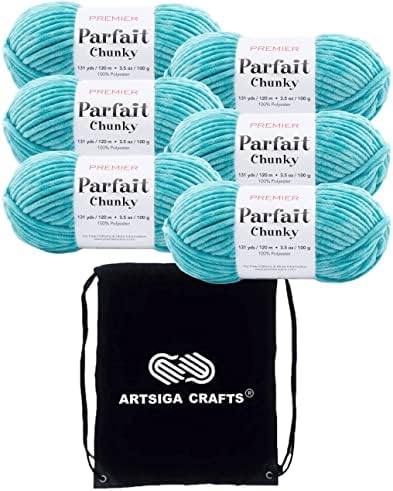 Premier Yarns Parfait Chunky krema 1150-07 ista bojila težina s glomazna 6 meka pređa za pletenje poliester paket sa 1 Artsiga
