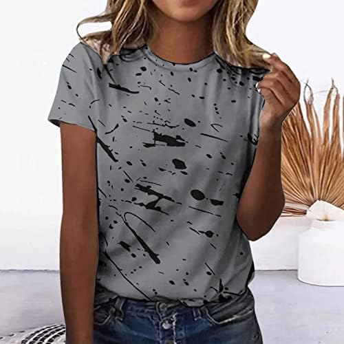 Teen Girls Crew Crt Top Jesen Ljetni kratki rukav 2023 odjeća modna pamučna grafička bluza za žene KM km