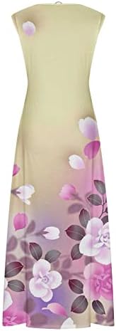 Ljetni Boho cvjetni kupeljne haljine za ženske ljetni Boho Casule Casure bez rukava za žene za žene sa džepovima