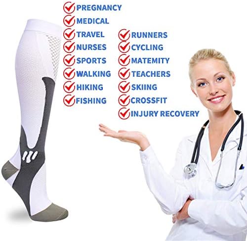 4 para kompresijskih čarapa za muškarce i žene 20-30 mmHg kompresijskih čarapa